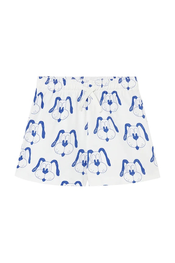 Detské bavlnené šortky Tinycottons DOGS SHORT potlač béžová SS25.461