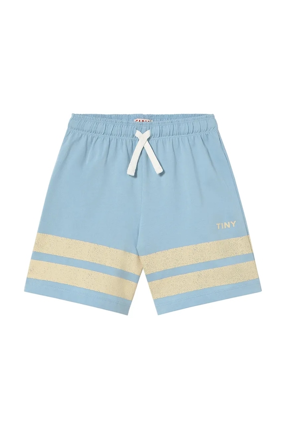Dječje pamučne kratke hlače Tinycottons STRIPES LOGO SHORT SS25.139 plava SS25