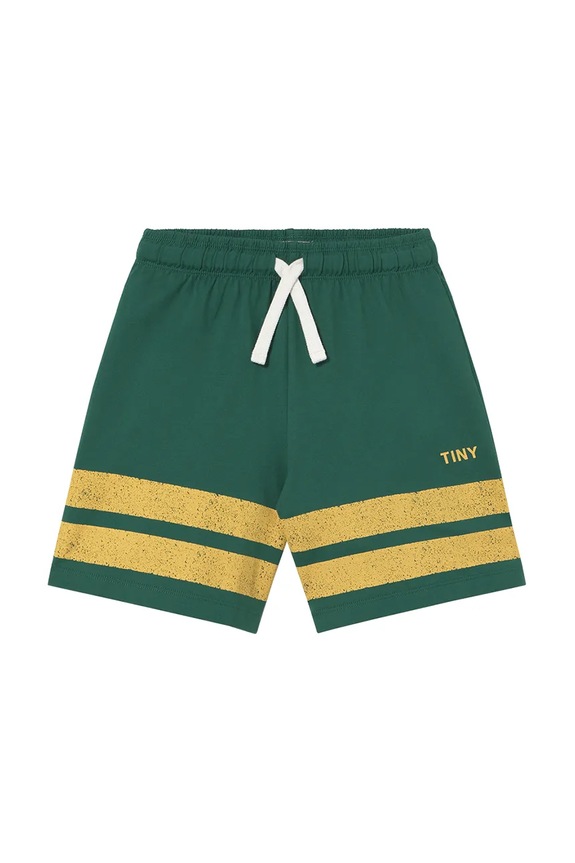 Detské bavlnené šortky Tinycottons STRIPES LOGO SHORT SS25.139 zelená SS25