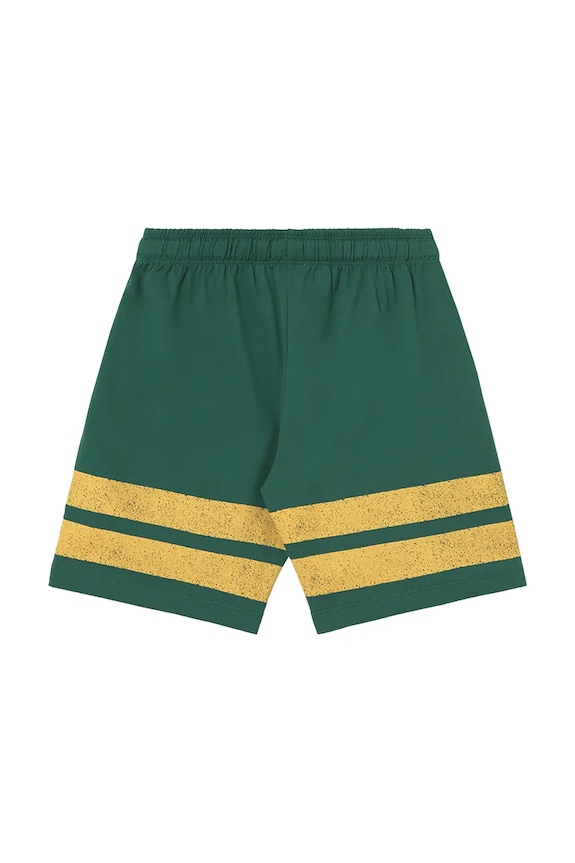 Chlapec Detské bavlnené šortky Tinycottons STRIPES LOGO SHORT SS25.139 zelená