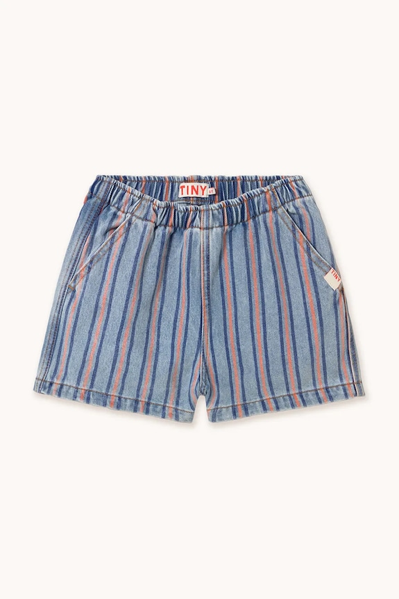 Detské bavlnené šortky Tinycottons STRIPES MULTICOLOR SHORT SS25.239 modrá SS25