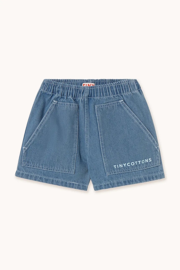Dětské bavlněné šortky Tinycottons GRAPHIC DENIM SHORT riflovina modrá SS25.242