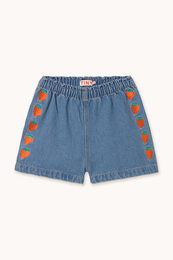 Detské bavlnené šortky Tinycottons STRAWBERRIES WOVEN SHORT bavlna modrá SS25.249