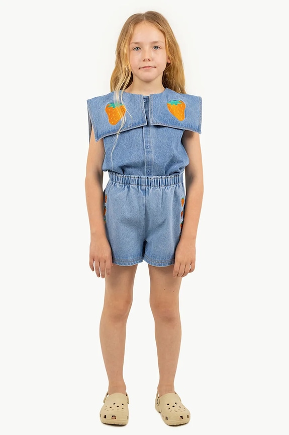 Detské bavlnené šortky Tinycottons STRAWBERRIES WOVEN SHORT modrá SS25.249
