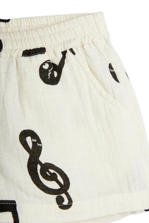 Παιδικό βαμβακερό σορτς Mini Rodini Note λευκό 2523016210