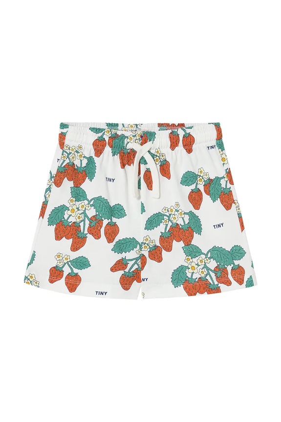 Tinycottons szorty bawełniane dziecięce STRAWBERRIES SHORT wzorzyste beżowy SS25.002