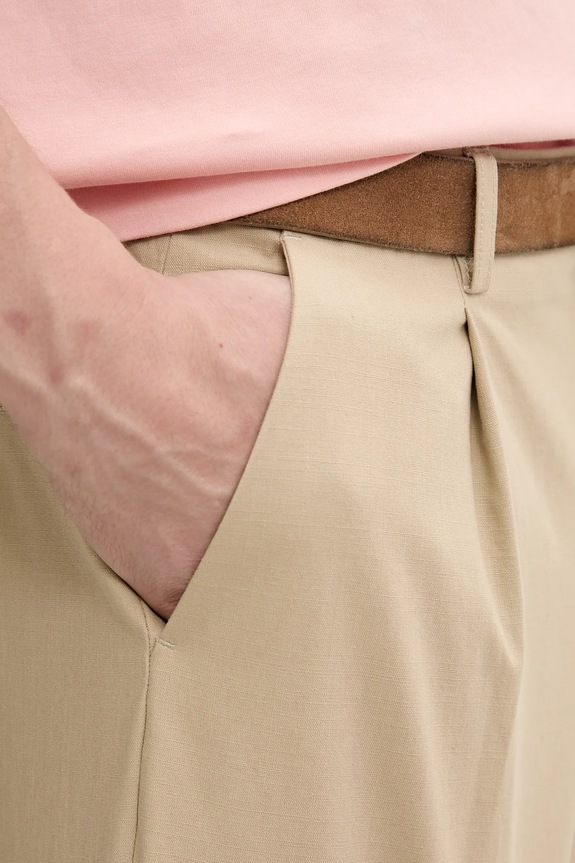 Βαμβακερό σορτσάκι A.P.C. short crew μπεζ COHFU.H10198