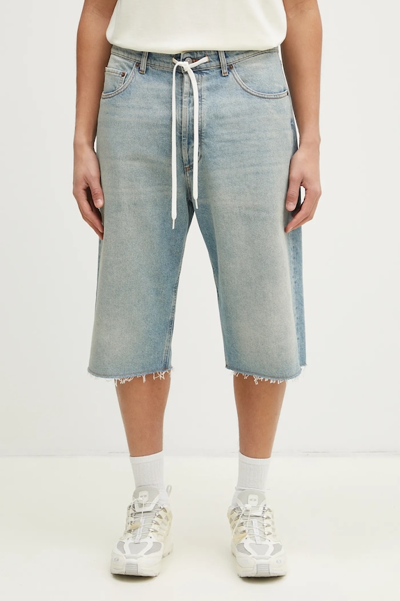MM6 Maison Margiela szorty jeansowe gładkie niebieski SH0MU0014