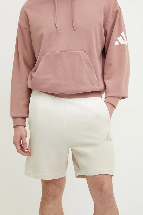 adidas szorty bawełniane ALL SZN Dip Dye wzorzyste beżowy JL9576