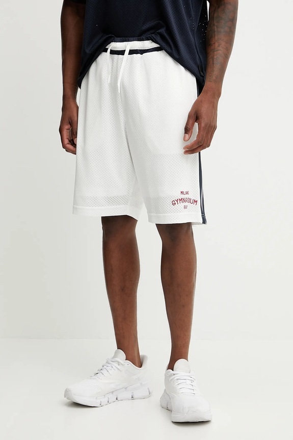 Kratke hlače za vadbo EA7 Emporio Armani Pletenina bela AF13509.7M000253
