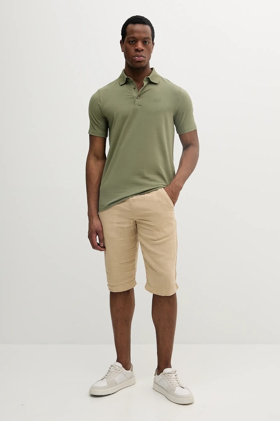 Karl Lagerfeld pantaloni scurți din in 552815.265816 bej SS25