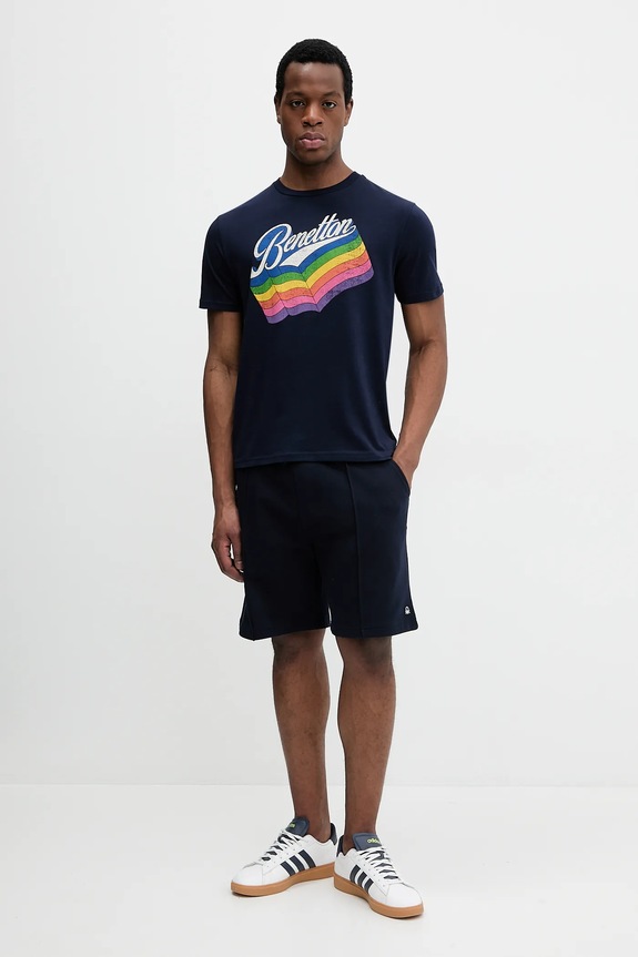 United Colors of Benetton férfi pamut melegítő 342ZU900X sötétkék SS26