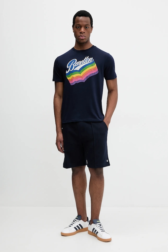 United Colors of Benetton férfi pamut melegítő 342ZU900X sötétkék SS26