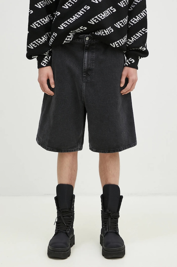 Carhartt WIP denim shorts Rivet Short denim black I034319.8906
