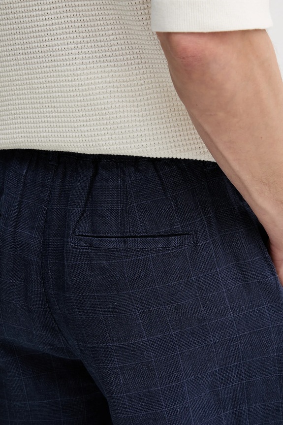 Lanene kratke hlače United Colors of Benetton mornarsko plava 43B3U9010