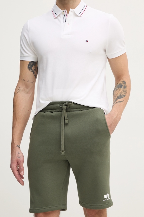 Alpha Industries pantaloni scurti tricotaj verde 156367