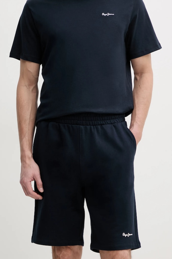 Pamučne kratke hlače Pepe Jeans DUKE SHORTS bez uzorka mornarsko plava PM211864