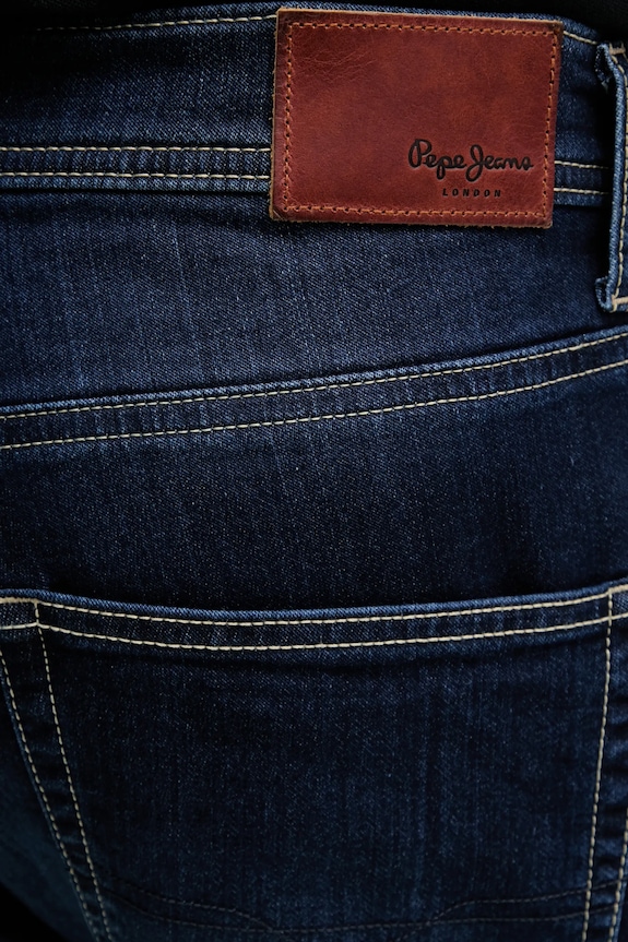 Τζιν σορτς Pepe Jeans SLIM GYMDIGO SHORT TRACK σκούρο μπλε PM801075EE4