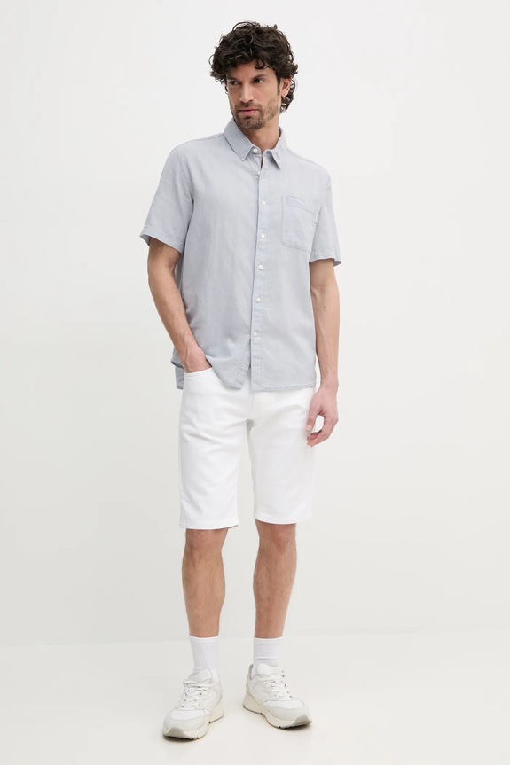 Kratke hlače Pepe Jeans SLIM GYMDIGO SHORT TRACK PM801075TC8 bela SS25