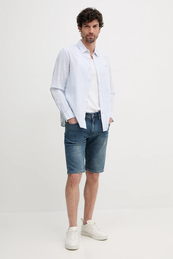 Pepe Jeans szorty jeansowe SLIM GYMDIGO SHORT TRACK PM801075UI5 niebieski SS25