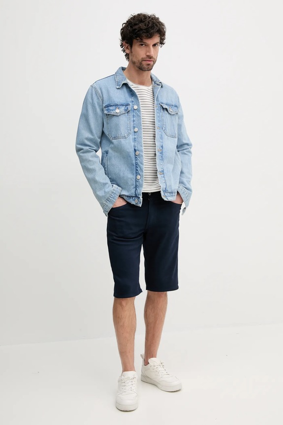 Kratke hlače Pepe Jeans SLIM GYMDIGO SHORT PM801075YH6 mornarsko modra SS25