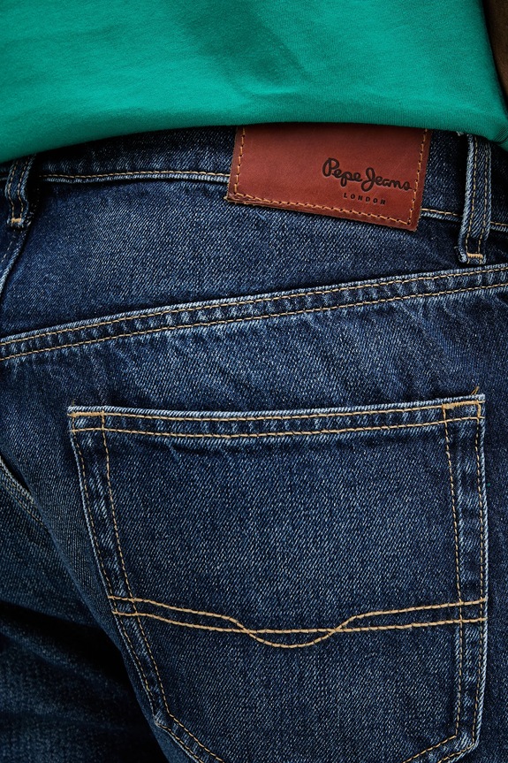 Rifľové krátke nohavice Pepe Jeans RELAXED SHORT CALLEN tmavomodrá PM801079IC2