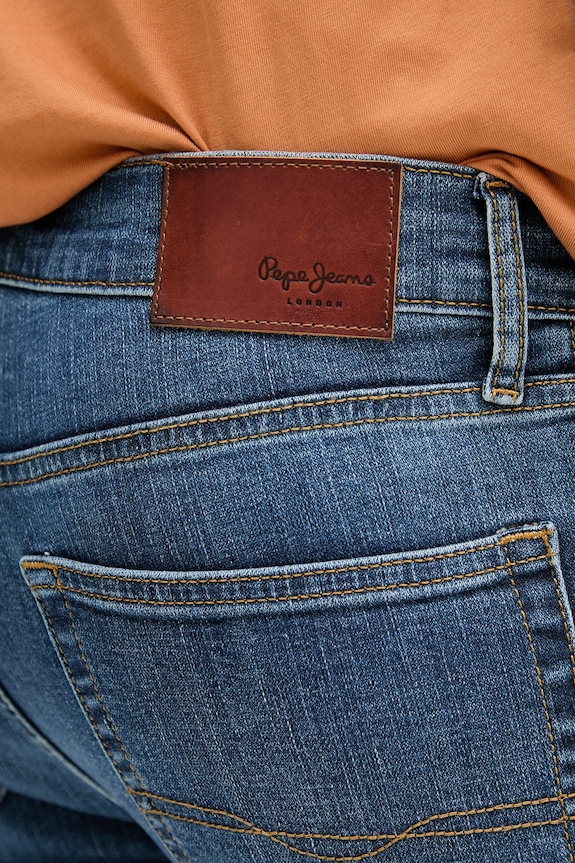 Rifľové krátke nohavice Pepe Jeans SLIM SHORT HATCH modrá PM801080EE5
