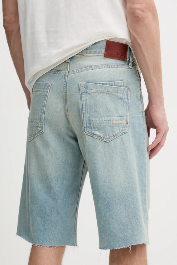 Ruházat Pepe Jeans pamut farmer rövidnadrág BERMUDA SHORT TINT PM801171 kék