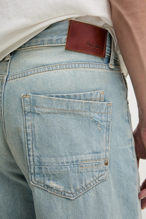 Pepe Jeans pamut farmer rövidnadrág BERMUDA SHORT TINT kék PM801171