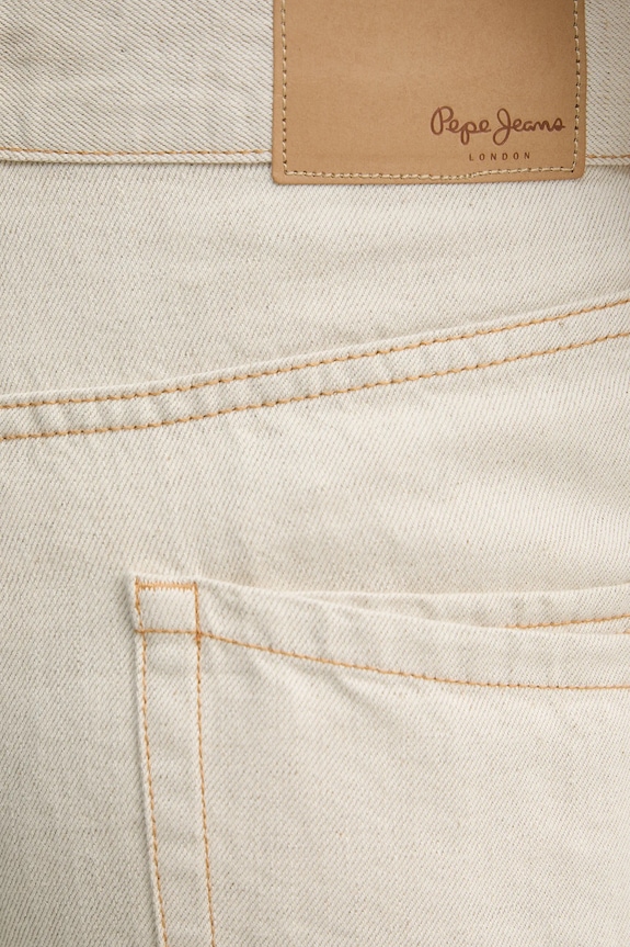 Rifľové krátke nohavice Pepe Jeans BERMUDA SHORT ECRU béžová PM801172