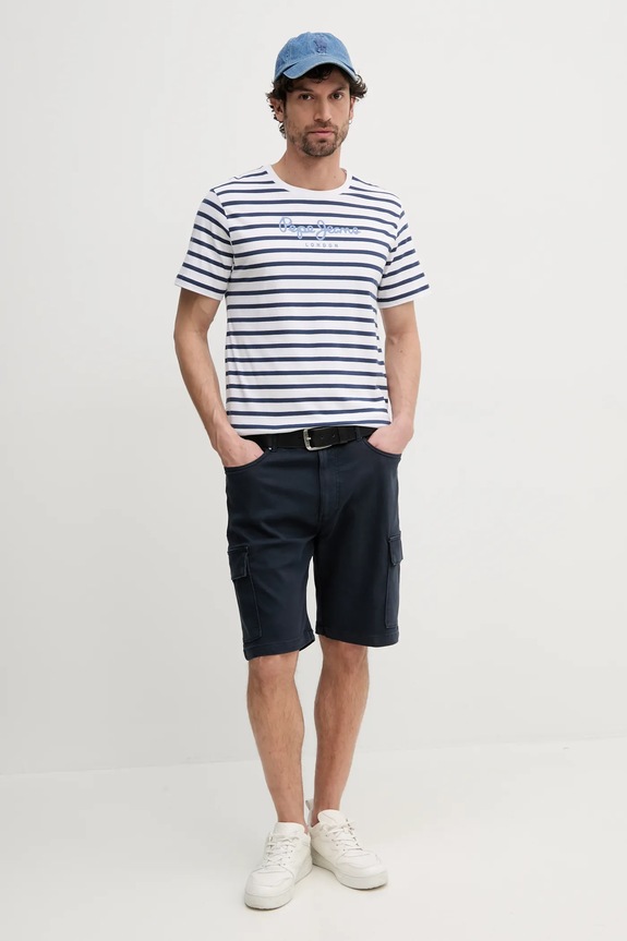 Pepe Jeans rövidnadrág GYMDIGO FIVE POCKETS CARGO SHORT PM801177 sötétkék SS25