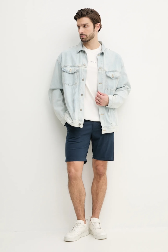 Kraťasy Pepe Jeans REGULAR CHINO SHORT PM801181 námořnická modř SS25