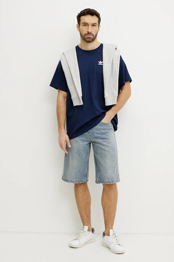 adidas Originals pantaloncini di jeans DENIM SHORTS JY6290 blu SS25