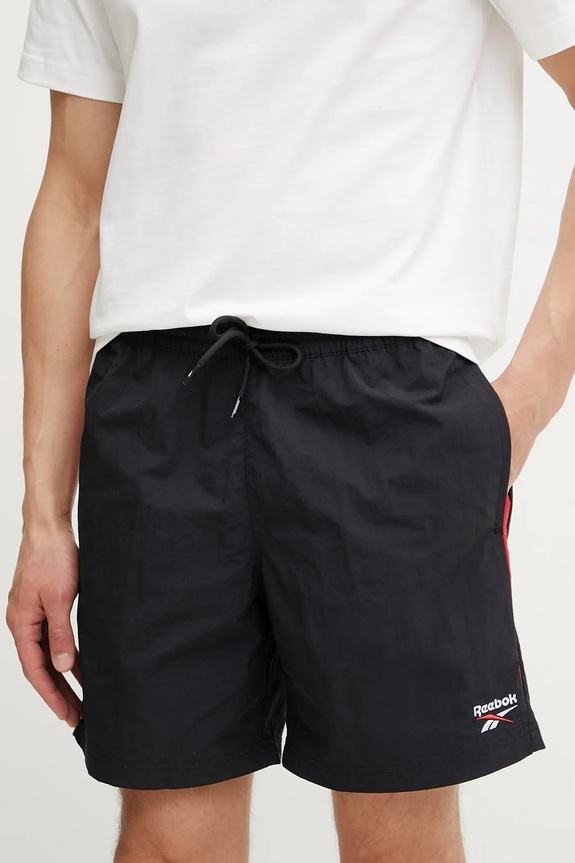 Σορτς Reebok Classic ύφασμα μαύρο 100215499
