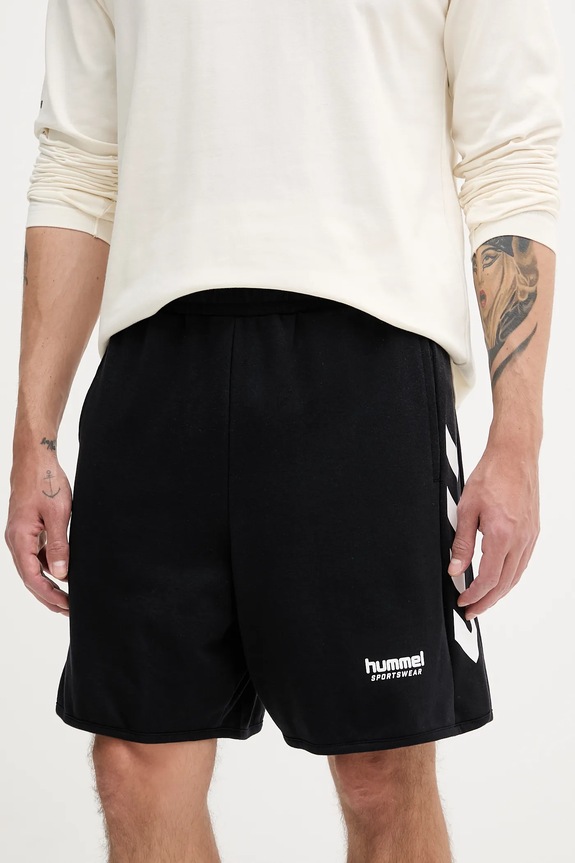 Hummel szorty bawełniane nadruk czarny 227562