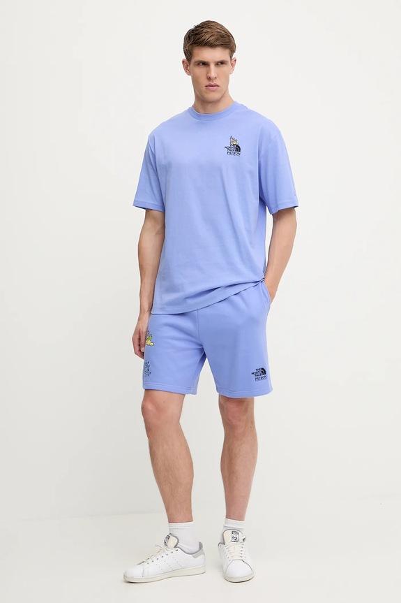 Bavlněné šortky The North Face Mountain Cleanup NF0A8C2X0YI1 fialová SS25