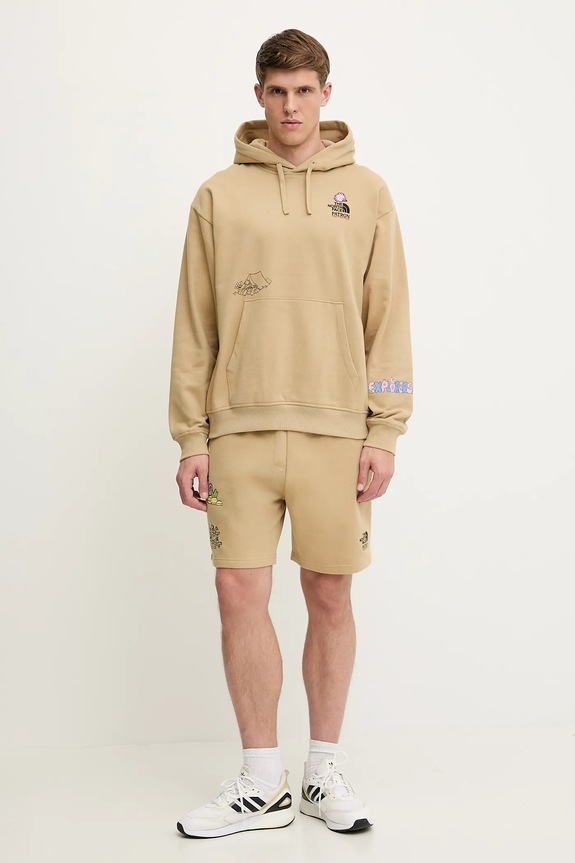 The North Face szorty bawełniane Mountain Cleanup NF0A8C2XLK51 beżowy SS25