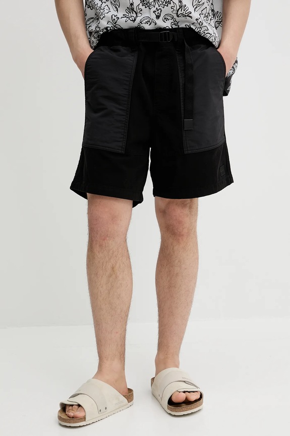 HUGO pamut rövidnadrág sima fekete 50534655