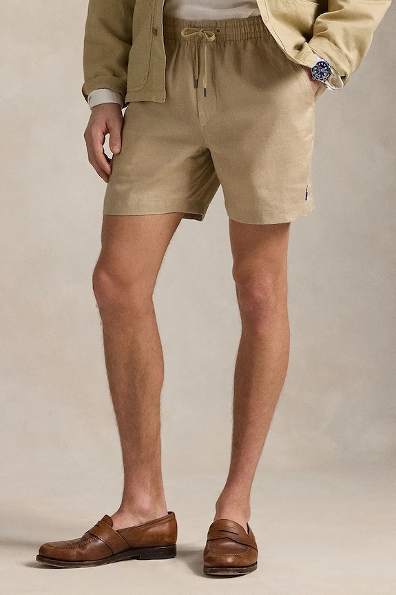 Polo Ralph Lauren szorty lniane 710958586 beżowy SS25