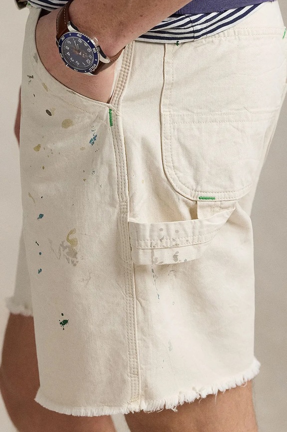 Polo Ralph Lauren pantaloncini in cotone Flat Front bianco 710963172