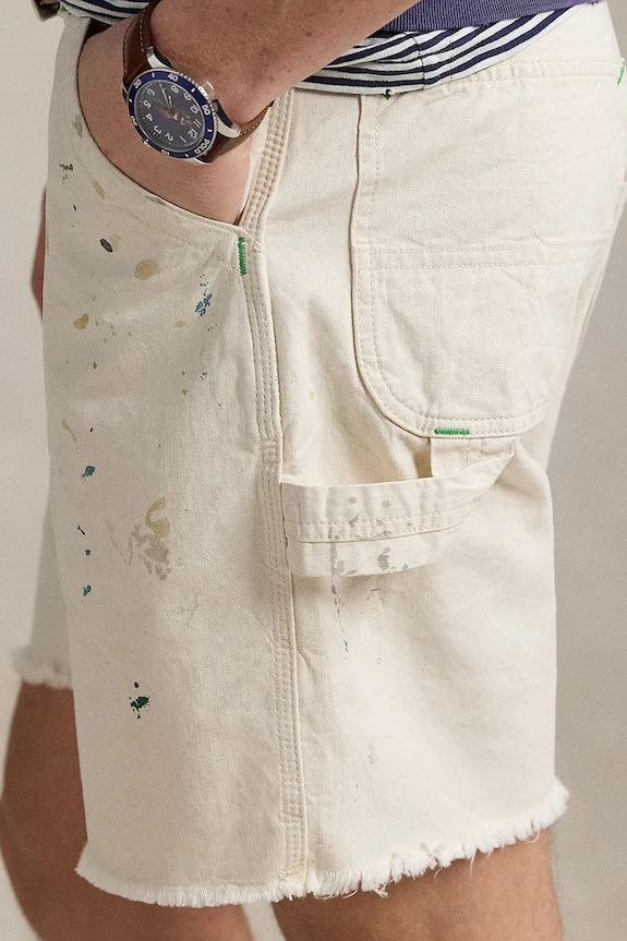 Polo Ralph Lauren pantaloncini in cotone Flat Front bianco 710963172