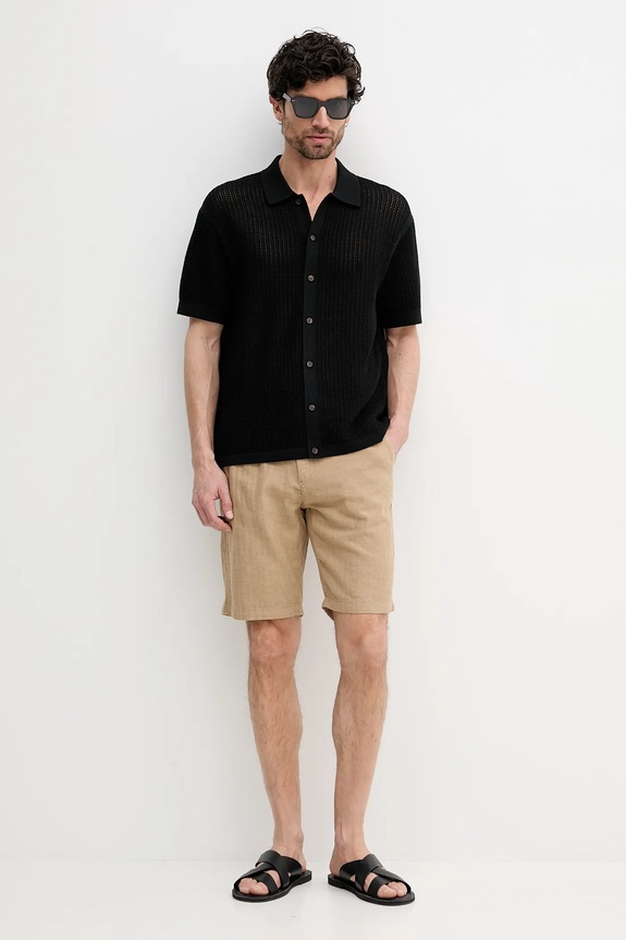 Lindbergh szorty z domieszką lnu 30.505020.SAND zielony SS25