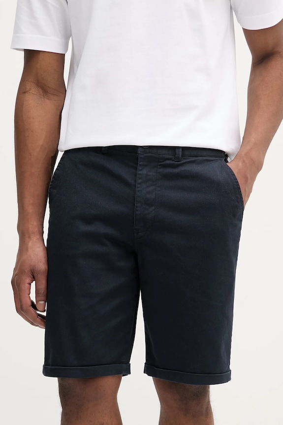 Šortky Barbour Washed Twill Chino Short s elastanom tmavomodrá MST0053