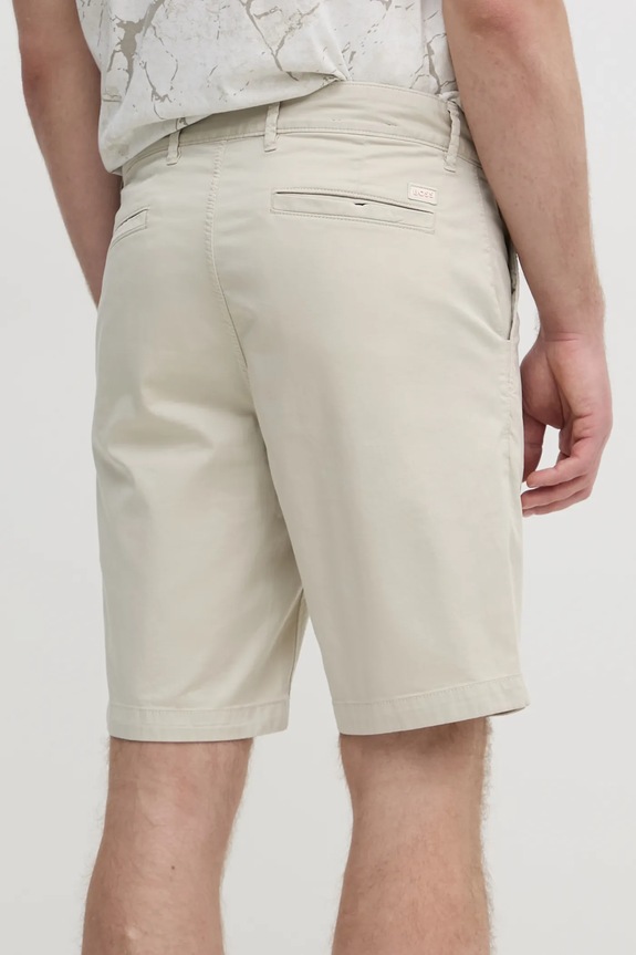 Odzież BOSS Orange szorty chino męskie bawełniane z elastanem 50536723 beżowy