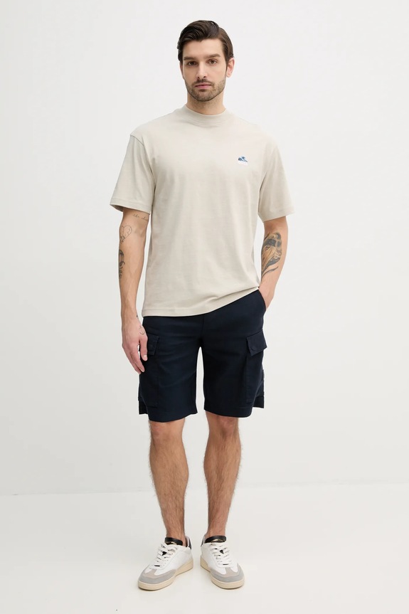 BOSS Orange pantaloncini in lino 50536888 blu navy SS25