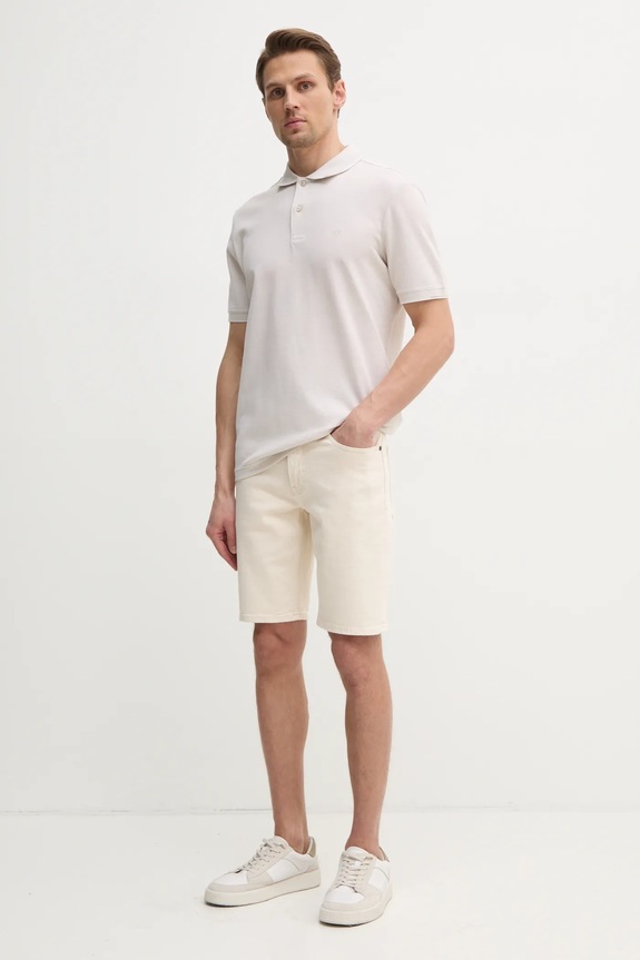 Rifľové krátke nohavice Calvin Klein K10K114078 béžová SS25