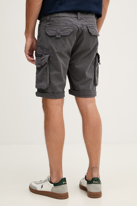 Oblečenie Alpha Industries šortky cargo pánske bavlnené s elastanom Crew Short 176203 sivá