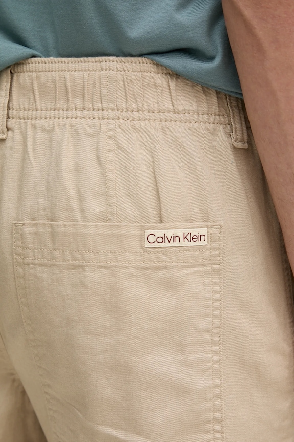 Calvin Klein Jeans pantaloncini in lino misto J30J327300 beige