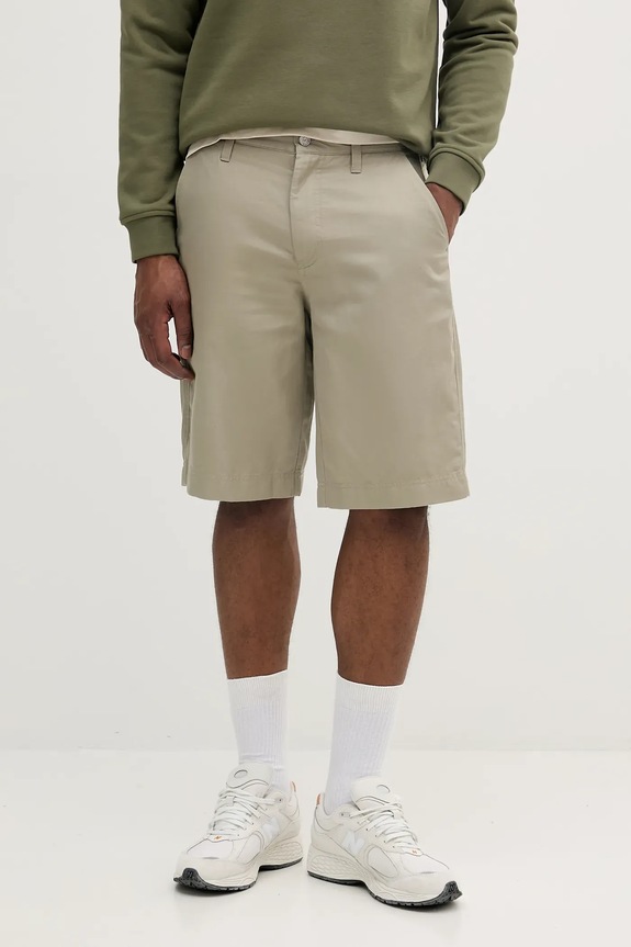Calvin Klein Jeans pantaloncini in lino misto tessuto beige J30J327303