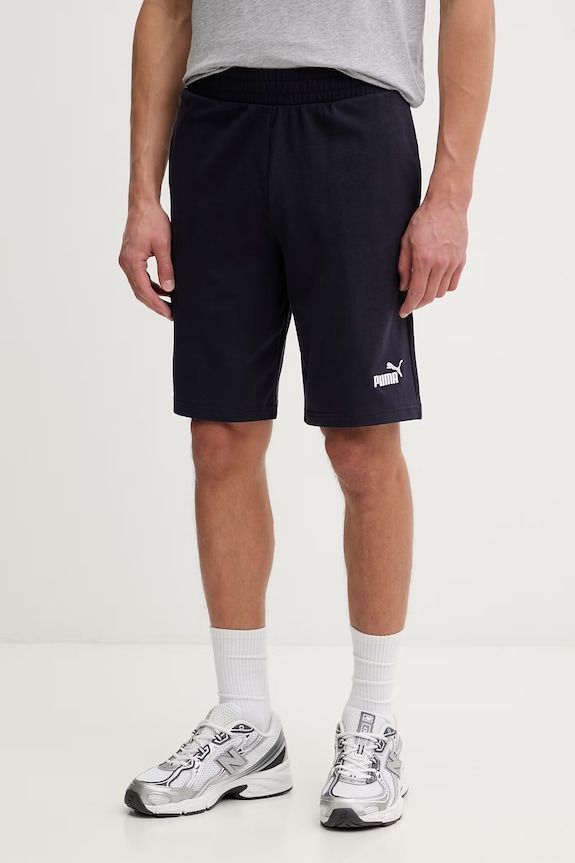 Puma pantaloni scurți de trening bărbați din bumbac Essential Jersey bleumarin 682600
